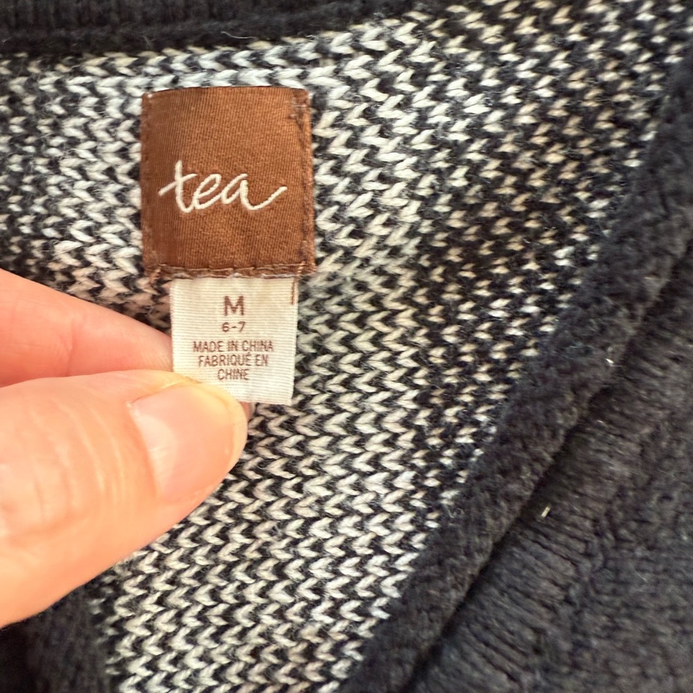 Tea Collection Stripe Cardigan size M (6-7) - Picture 5 of 7